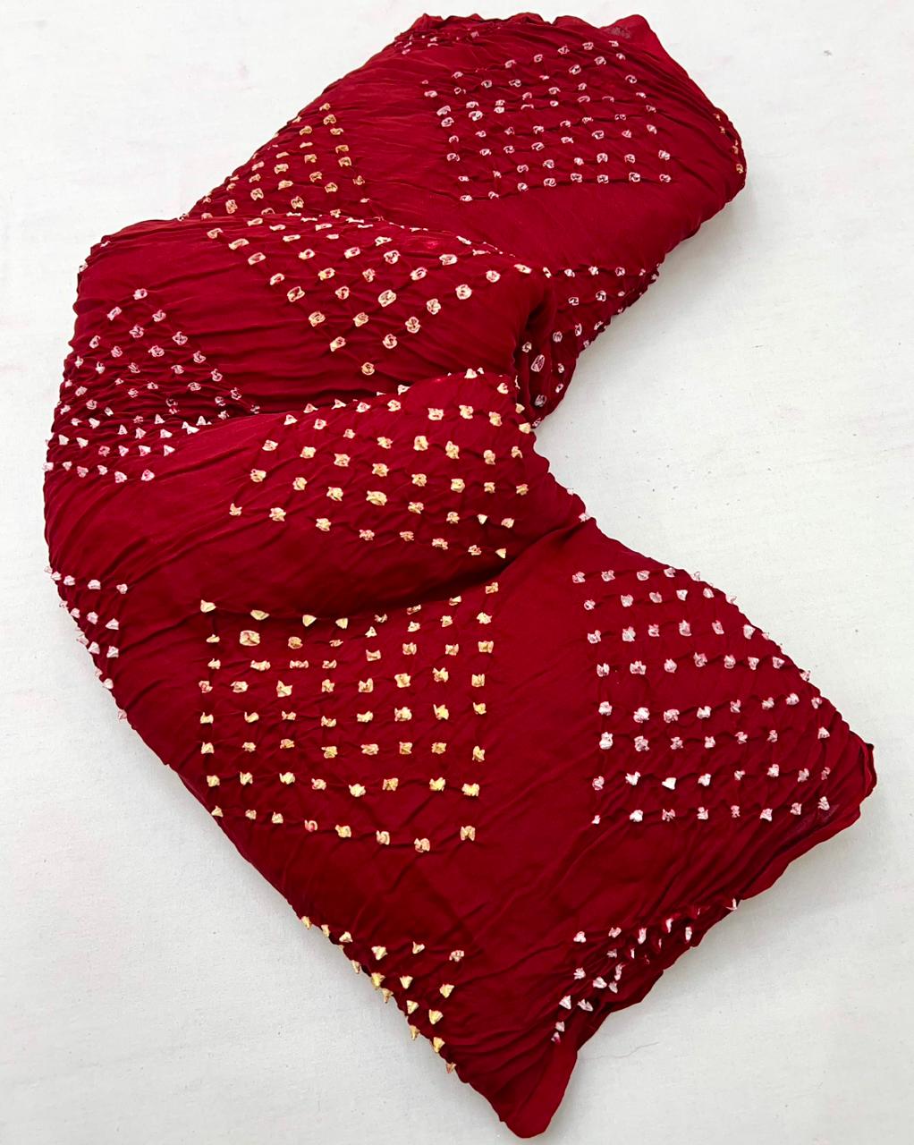 Charming Maroon Pure Bandhni Zari Pallu Modal Soft Silk Saree With Blouse