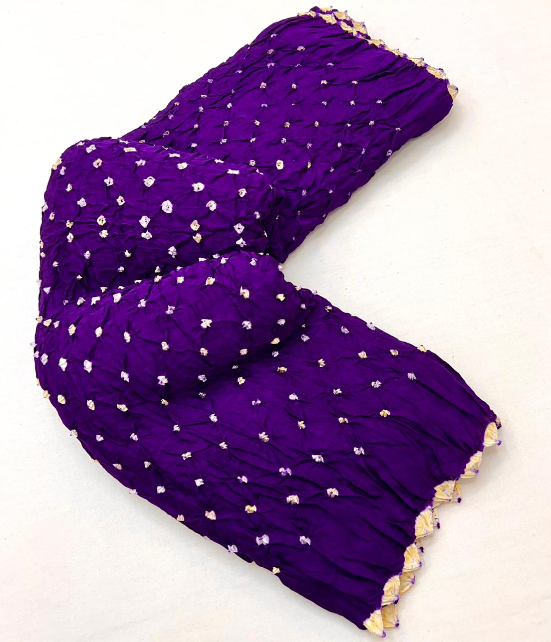 Splendorous Purple Pure Bandhni Zari Pallu Modal Soft Silk Saree With Blouse