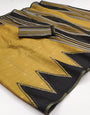 Luxor Gold & Black Dual Tone Kalamkari Chanderi Linen Saree