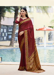 Cherrywood The Royale Weave Printed Crepe Silk Saree