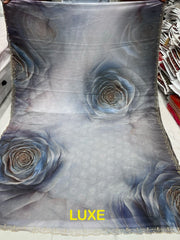Luxe Two Tone Chiffon Tissue Saree with Diamond Crystal Work