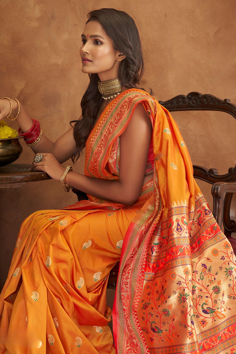 Vibrant Yellow Soft Silk Saree with Zari Border