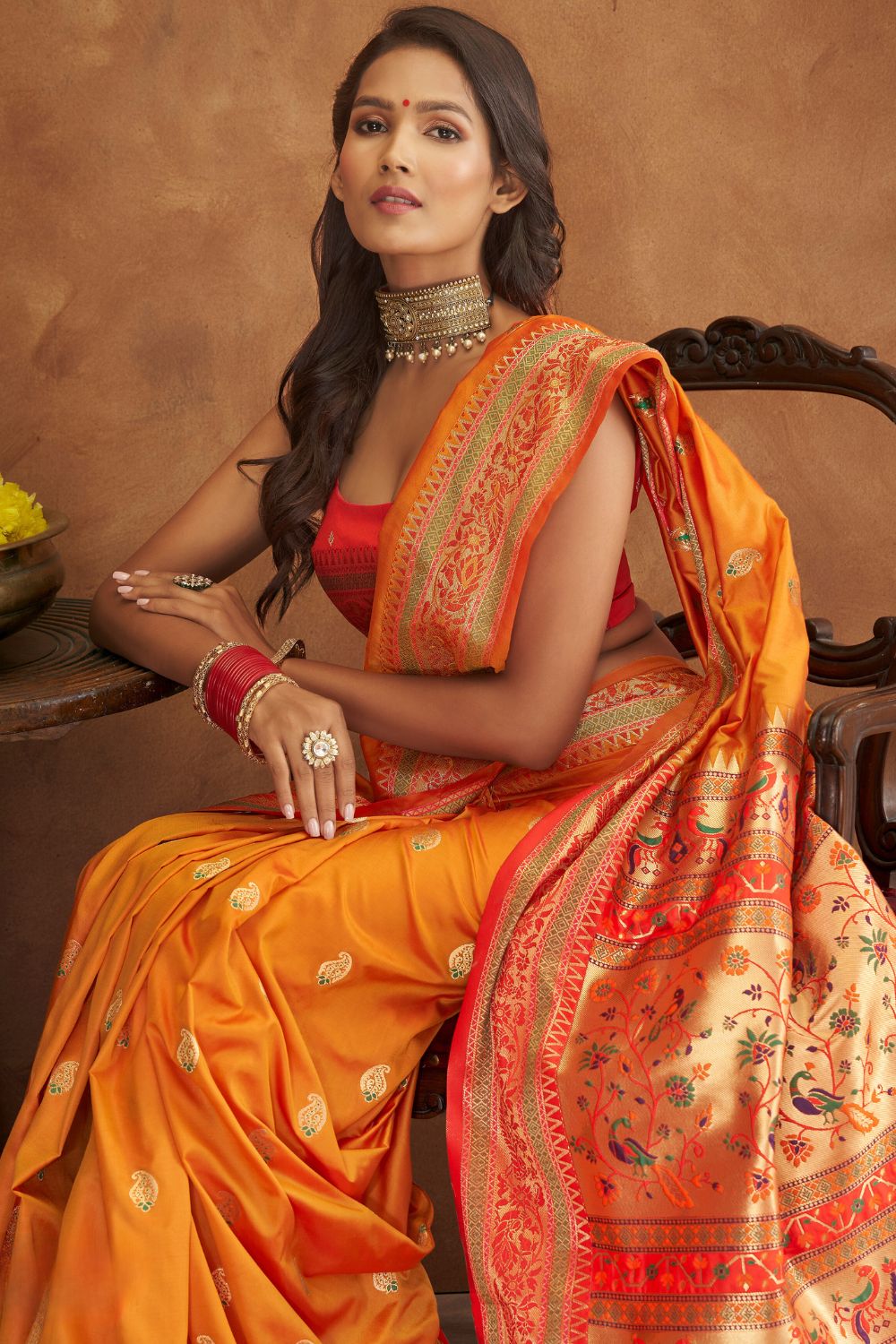 Vibrant Yellow Soft Silk Saree with Zari Border