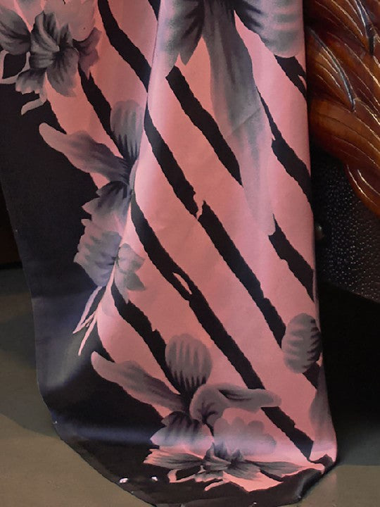 Rose Pink Printed Daily Wear Crepe Saree