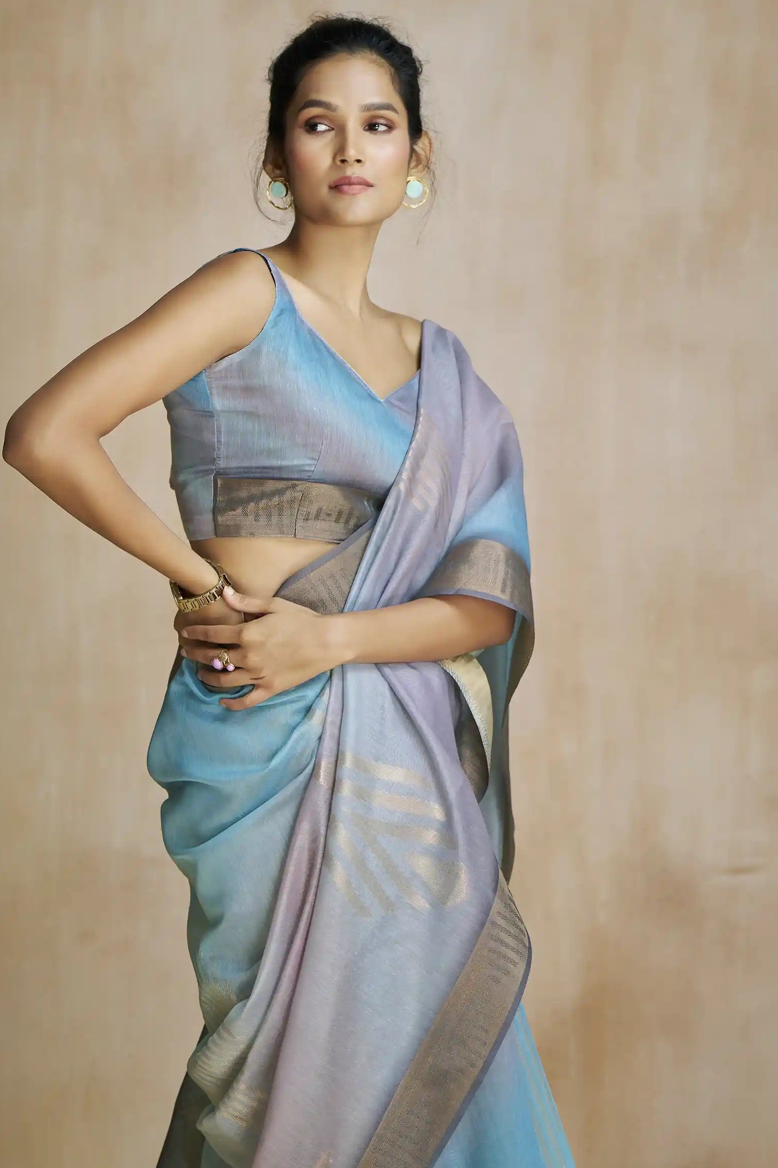 Exclusive Multicolor Digital Printed Silk Saree