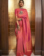 Peach Kanjivaram Pure Soft Silk Saree With Blouse