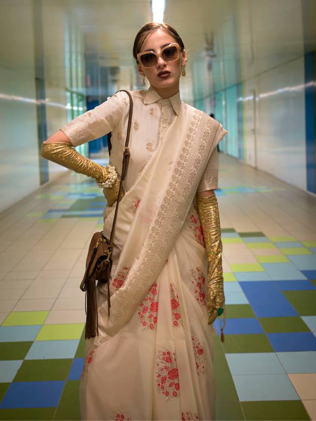 Alabaster Handloom Katan Silk Saree