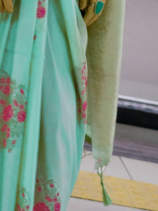 Olive Tint Handloom Katan Silk Saree