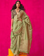 Jade Green Tissue Silk Party Saree