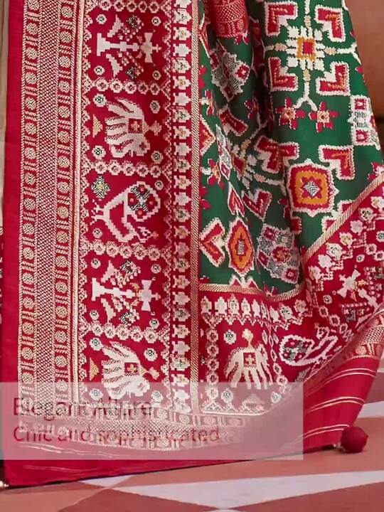 Skiny Printed Patola Handloom Soft Silk Saree
