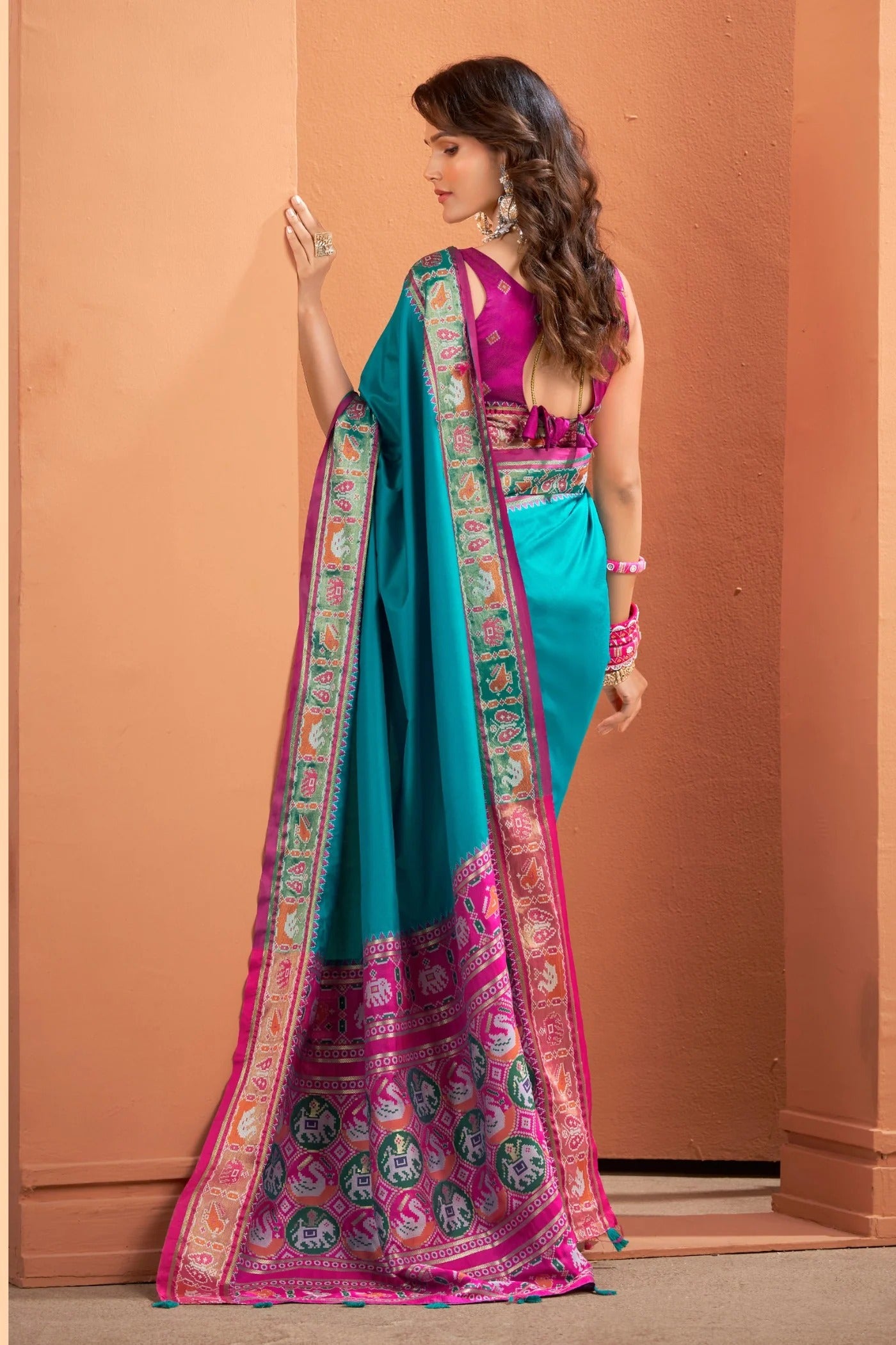Lapis Blue Woven Banarasi Patola Soft Silk Saree