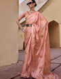 Rose fog Woven Satin Soft Silk Saree With Zari Weaving