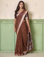Coca Brown Casual Linen Silk Saree