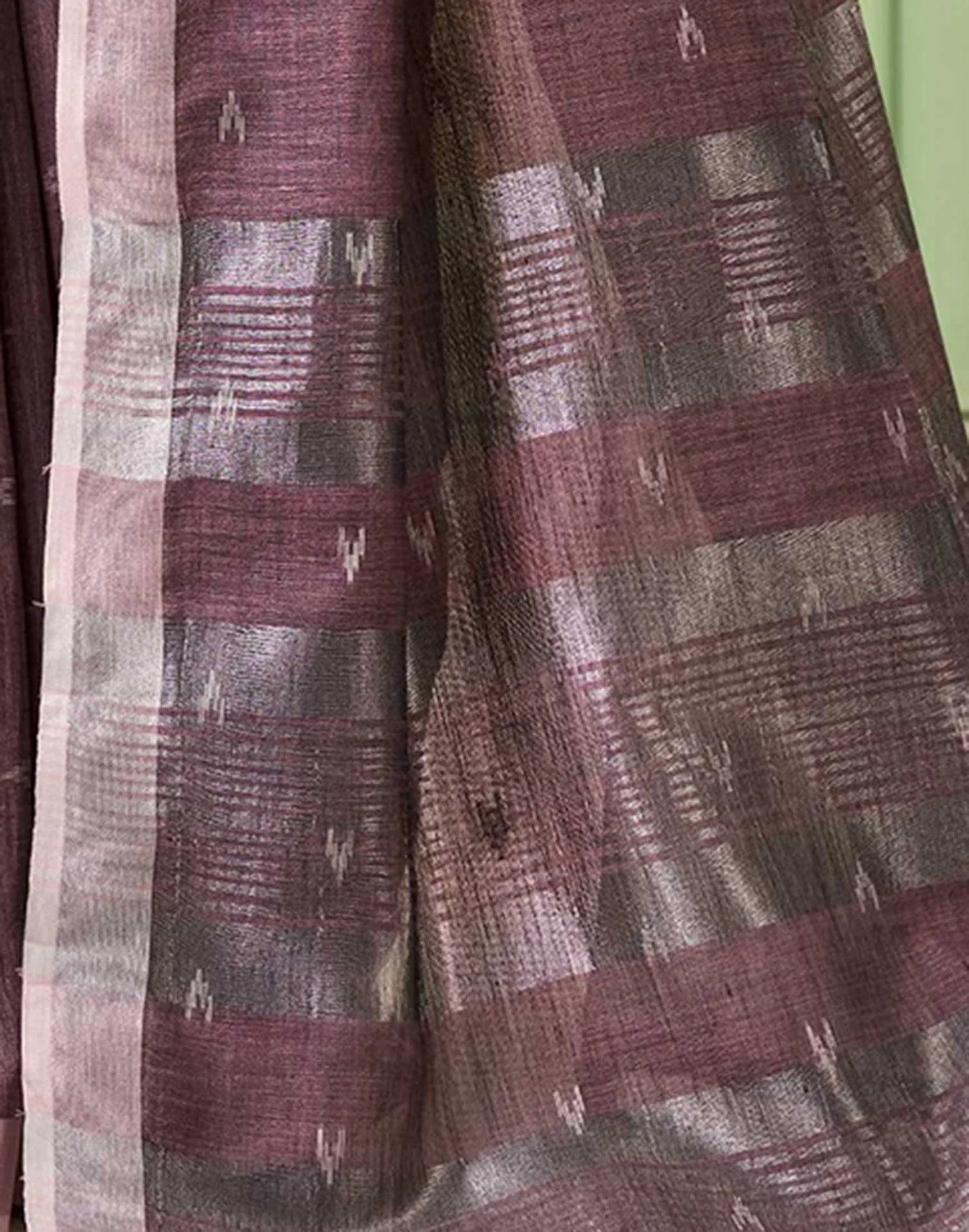 Pansy Purple Casual Linen Silk Saree