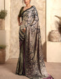 Moss Green Printed Crepe Satin Soft Silk Saree