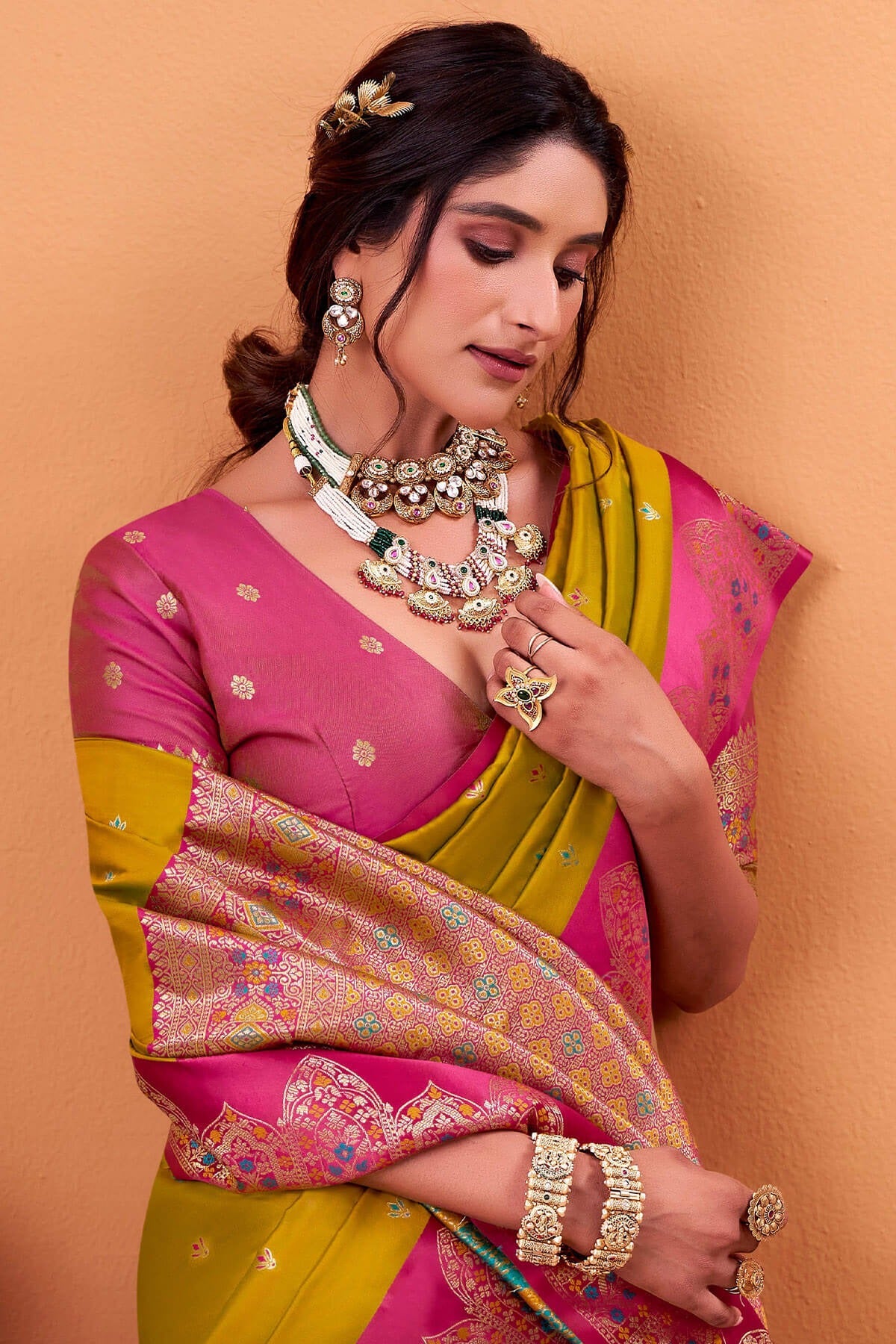 Mint Green Woven Banarasi Satin Soft Silk Saree