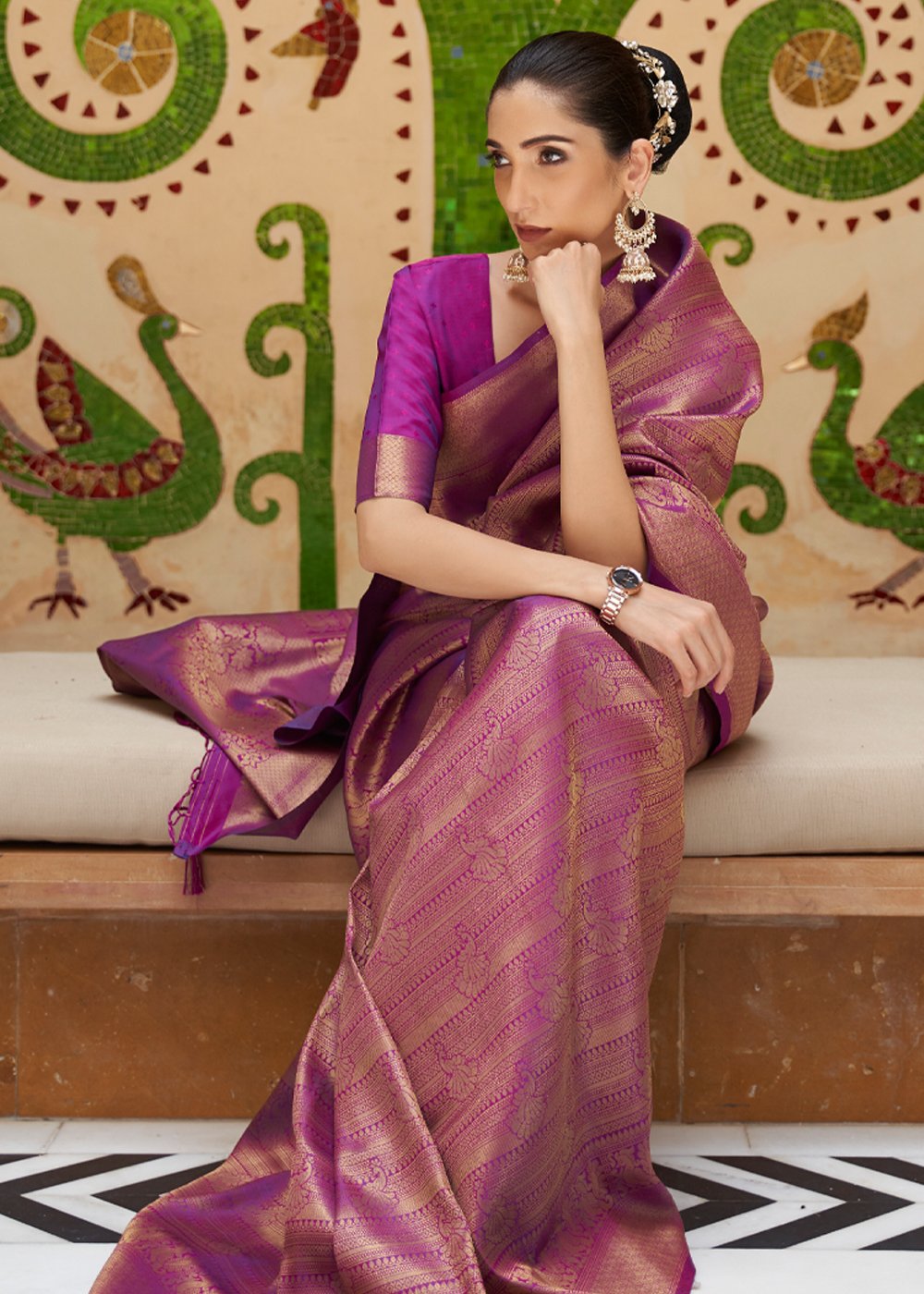 Wisteria Kanjivaram Silk Saree