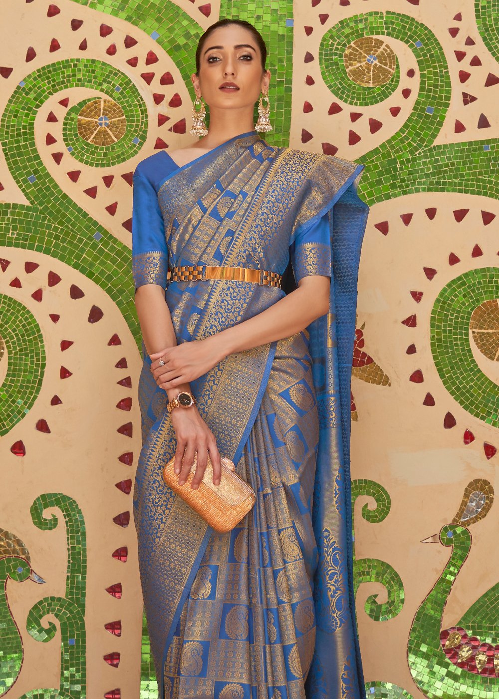 Royal Blue Kanjivaram Silk Saree