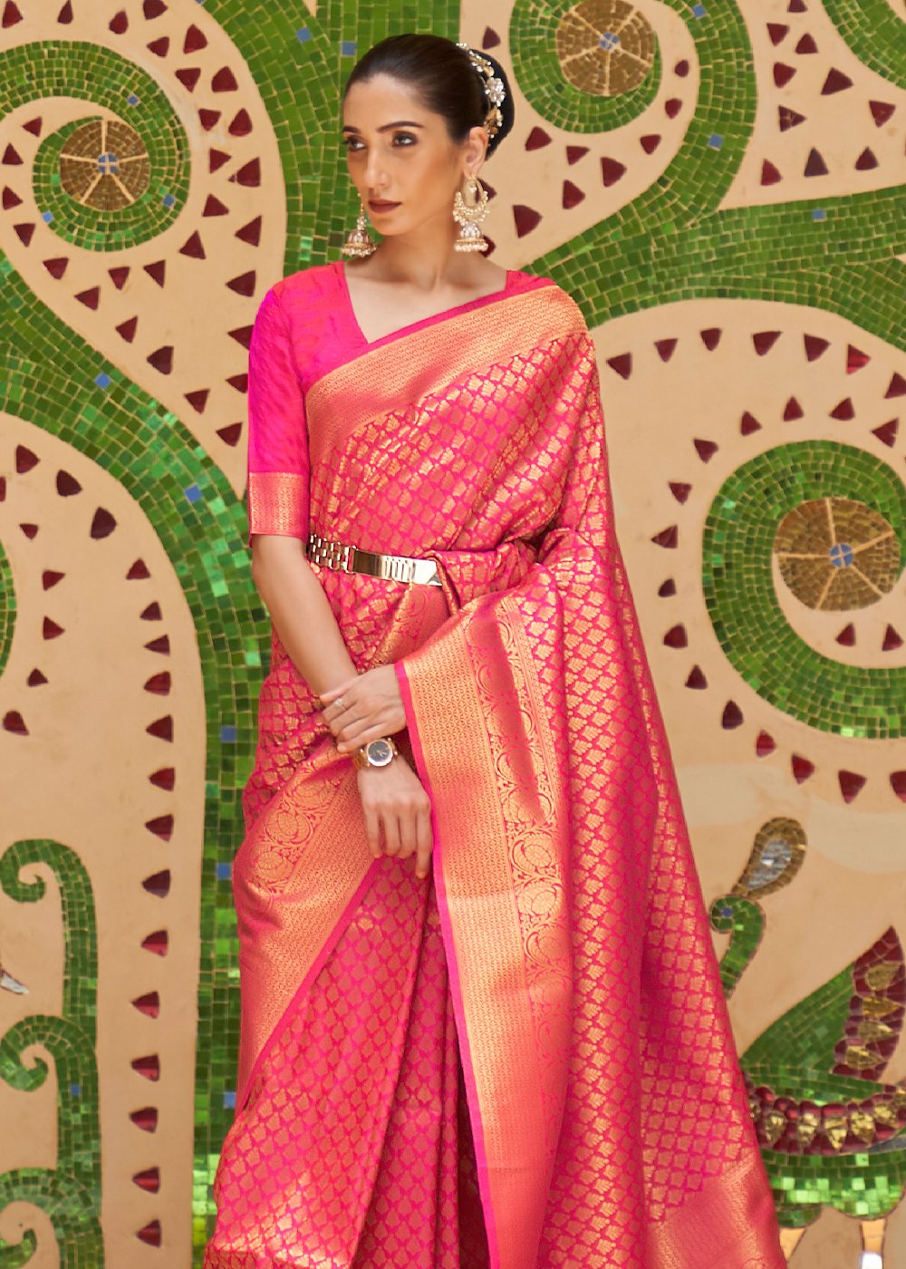 Blush Pink Kanjivaram Silk Saree