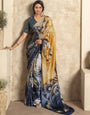 Multicolor Digital Printed Satin Silk Saree