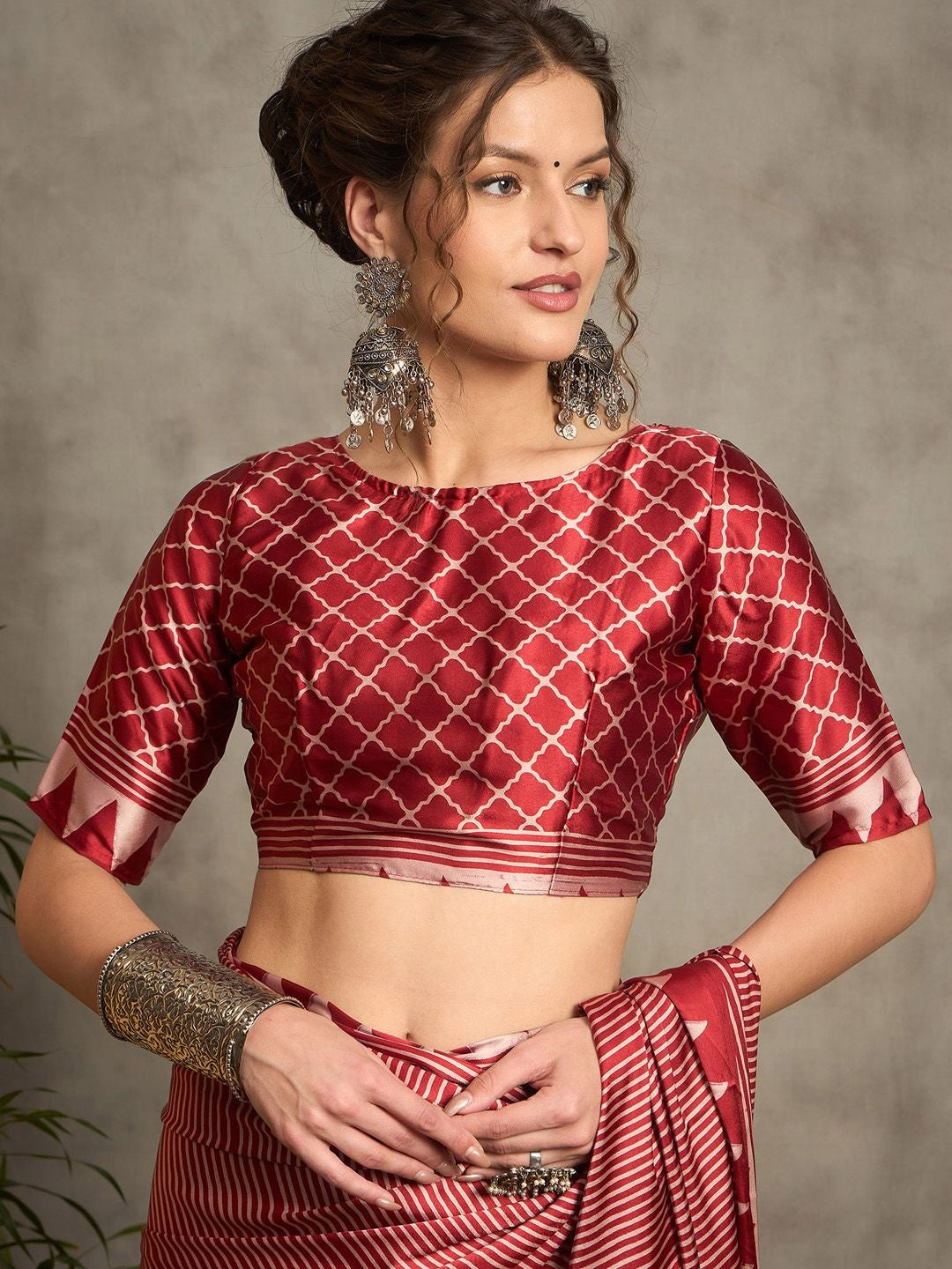 Ajrak Crepe Block Print Sarees 408